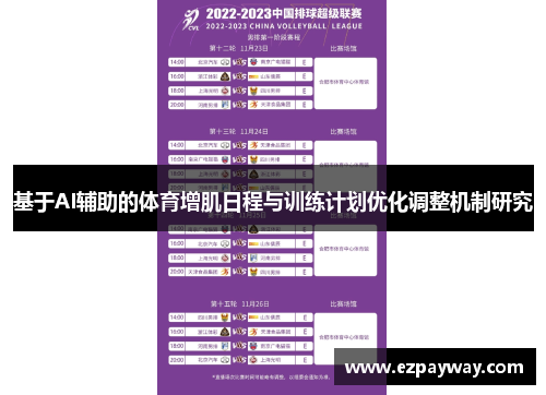 基于AI辅助的体育增肌日程与训练计划优化调整机制研究